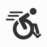 Speeding wheelchair icon